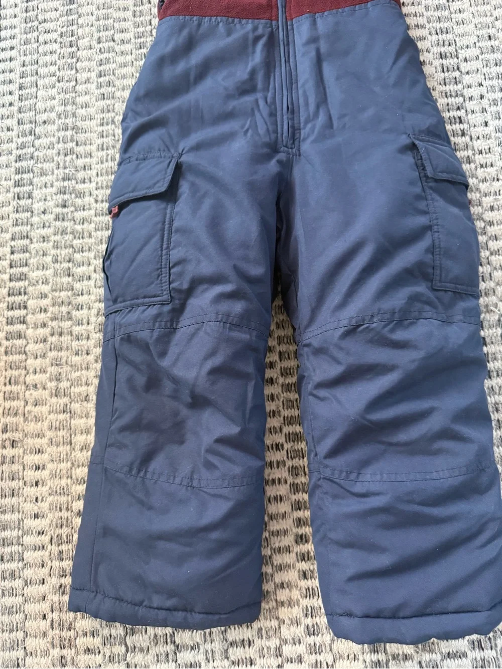 Carters Navy and Burgundy Snow Bib Overalls Size 4